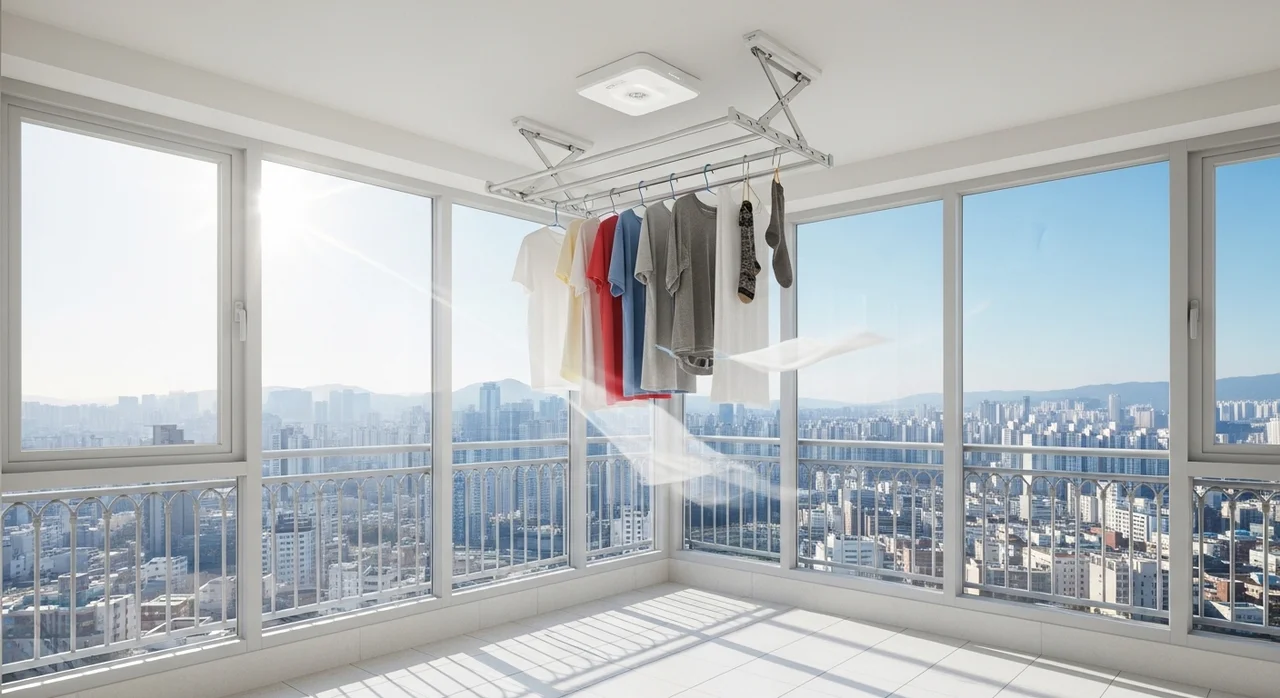 베란다 필수템, 천장형 건조대