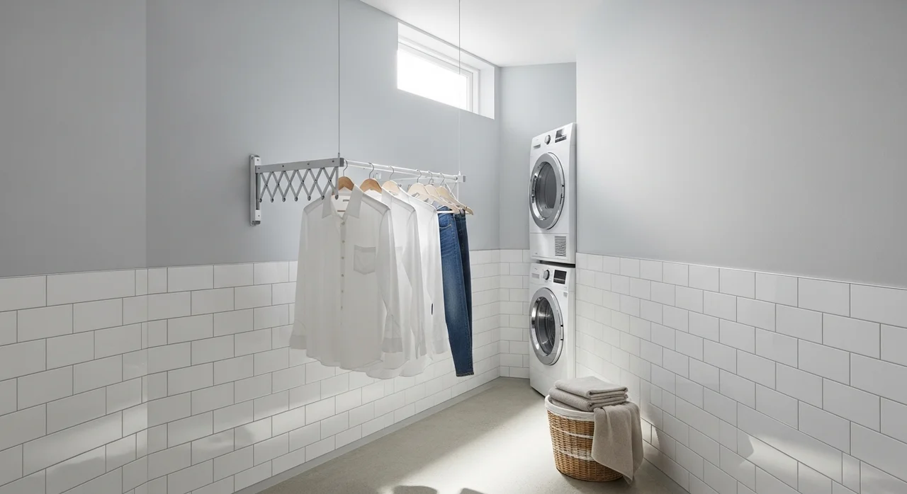 틈새 공간 활용엔 벽걸이형과 미니 건조대