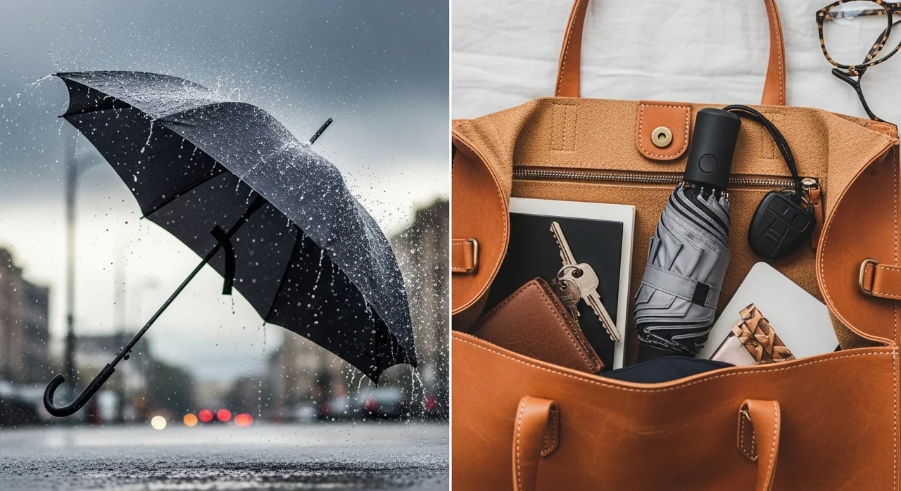 튼튼함의 장우산 vs 휴대성의 3단 접이식 우산