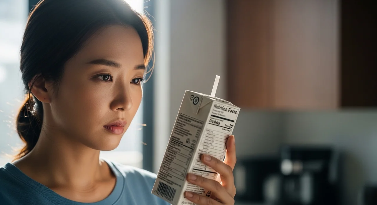 뒷면부터 봐! 원액두유 함량이 90% 넘는지 확인